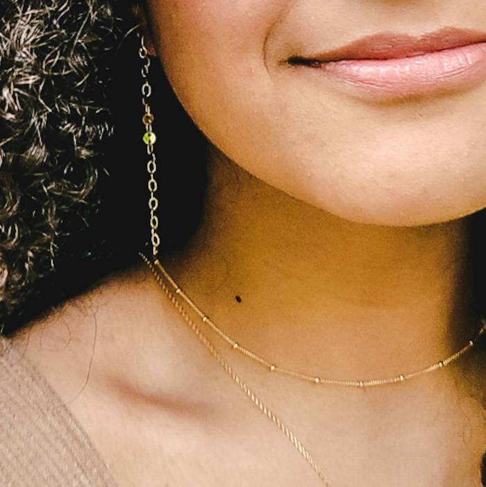 Sequin Dangling Earrings in Gold Filled, Rose Gold Filled and Sterling Silver - Image 2