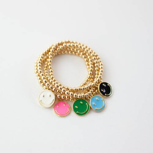 Gold Filled Beaded Smiley Face Bracelet