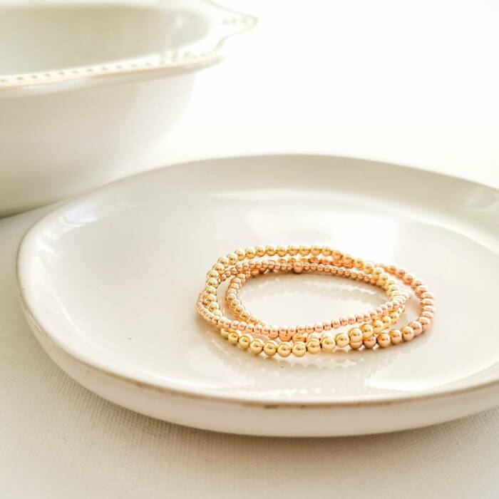 3mm Beaded Bracelet in Gold Filled, Rose Gold Filled and Sterling Silver - Image 4