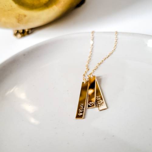 Relationship Vertical Bar Names Necklace