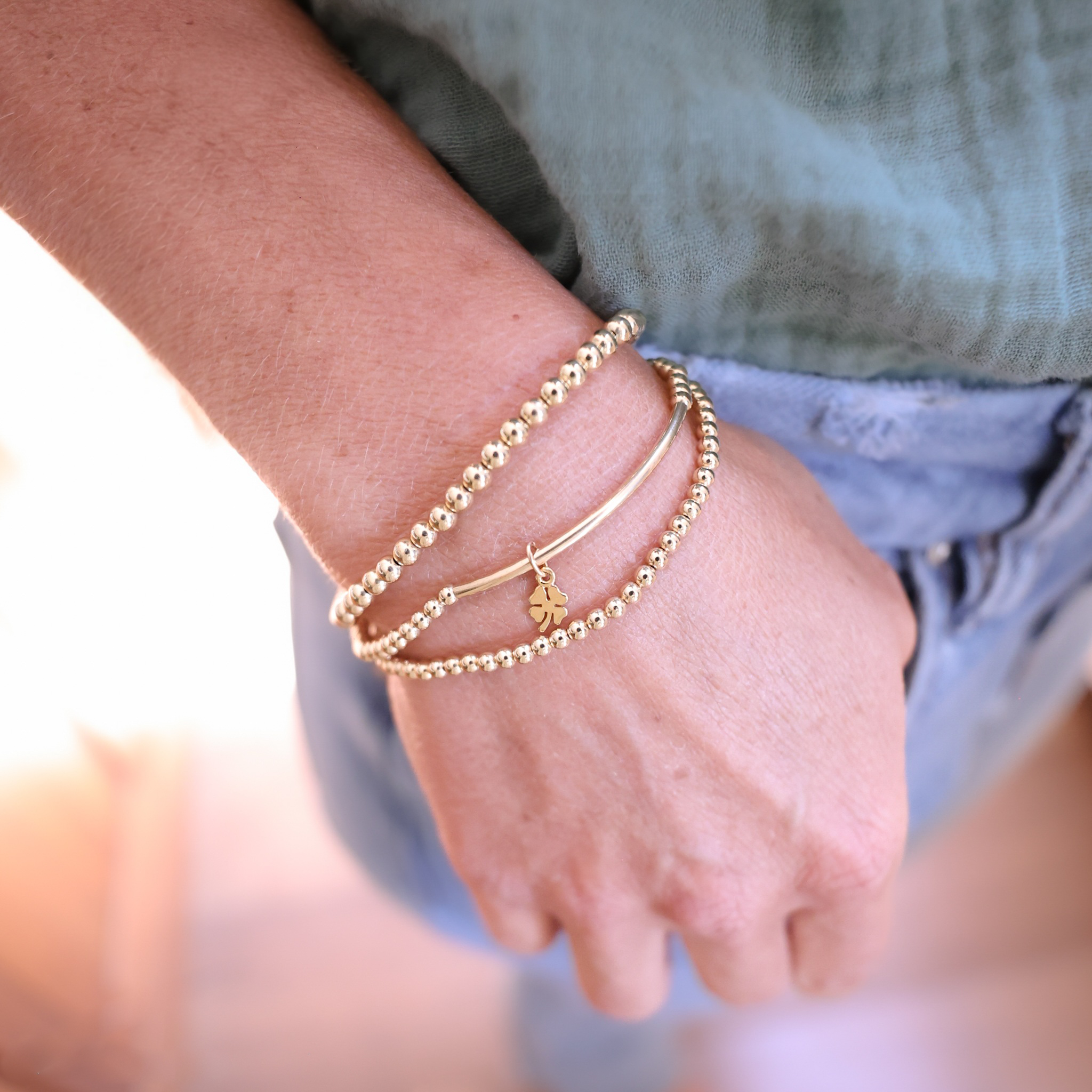 3mm Beaded Bracelet in Gold Filled, Rose Gold Filled and Sterling Silver - Image 2