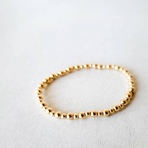 3mm and 4mm Beaded Bracelet in Gold Filled, Rose Gold Filled and Sterling Silver