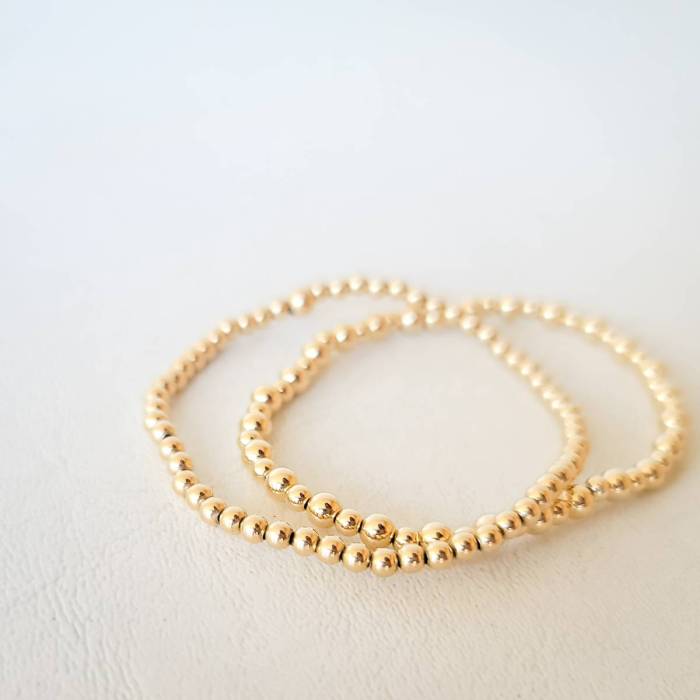 3mm and 4mm Beaded Bracelet in Gold Filled, Rose Gold Filled and Sterling Silver - Image 3
