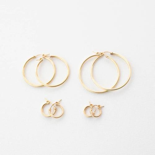 Gold filled and Sterling Silver Hoops in Four Sizes
