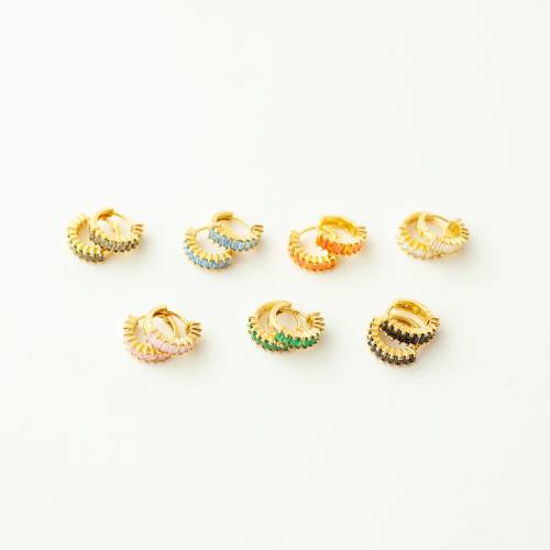 Pave Hoops in Seven Colors