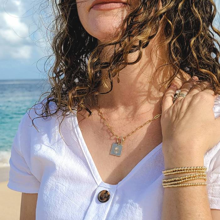 Pearl Drop Paperclip Necklace - Image 3