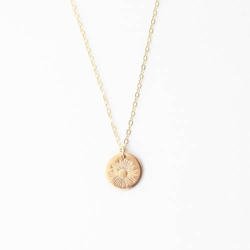 Sunburst Disc Necklace - 13mm (1/2) Disc