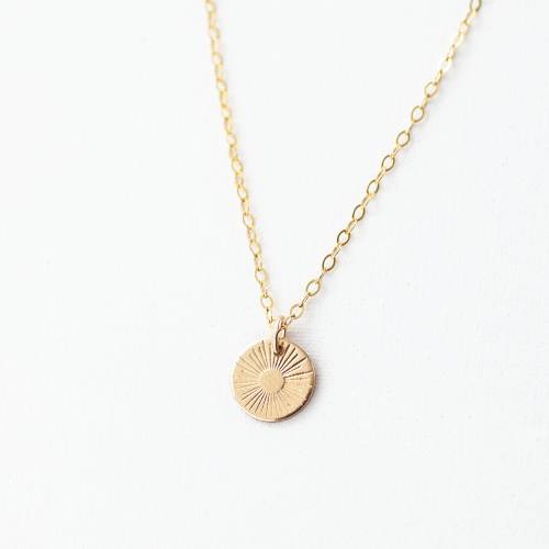 Sunburst Disc Necklace - 9mm (1/3) Disc (Copy)