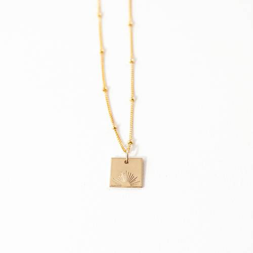 Sunburst Square 10mm Necklace - On Satellite Chain