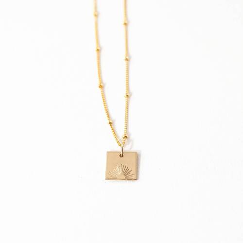 Sunburst Square 10mm Necklace - On Satellite Chain