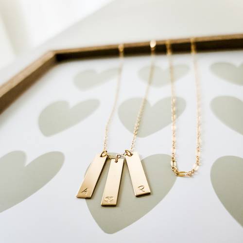 Vertical Bars Initials Necklace