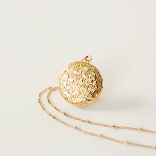 Antique Silver, Rose Gold and Gold Locket on Satellite Chain - Choose 0-2 Photos