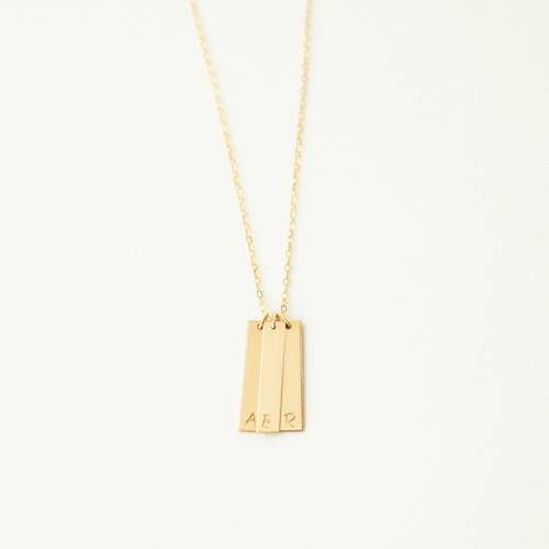 Vertical Bars Initials Necklace