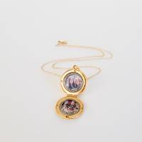 Forget Me Not Locket in Antique Silver, Rose Gold and Gold - Choose 0-2 Photos - Image 4