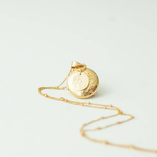Birth Month Gold Filled or Sterling Silver Locket on Satellite Chain