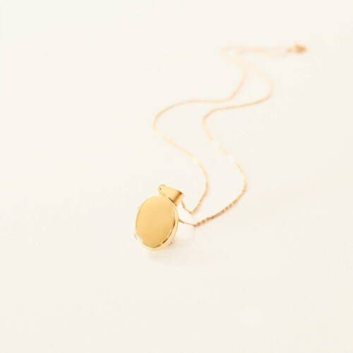 Oval Sterling Silver or Gold Filled Locket on Bar and Curb Chain