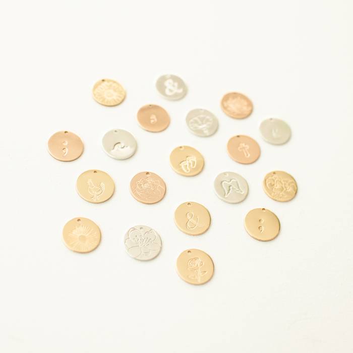 Add a 9mm Disc - Choose from over 40 Stamps and Initials Including Birth Month Flowers