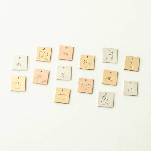 Add a 10mm Square - Choose from over 40 Stamps and Initials