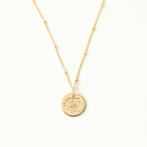 Birth Month Flower 13mm (1/2 inch) Disc Necklace on Satellite Chain - Add Discs For Moms