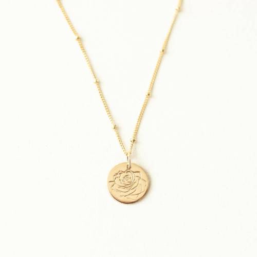 Birth Month Flower 13mm (1/2 inch) Disc Necklace on Satellite Chain - Add Discs For Moms