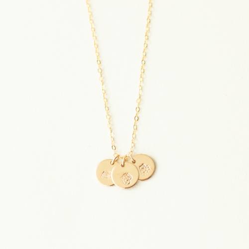 Birth Month Flowers Disc Necklace - 9mm (1/3 inch)