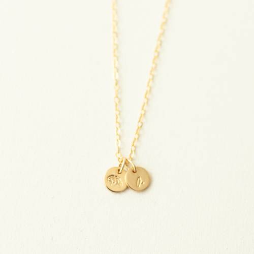 Birth Month Flowers Disc Necklace - 6mm (1/4 inch)