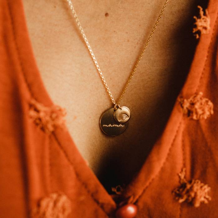 Cursive Mama 5/8" and 1/3" Disc Necklace - Image 2