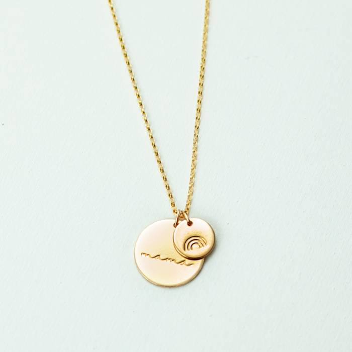 Cursive Mama 5/8" and 1/3" Disc Necklace - Image 6