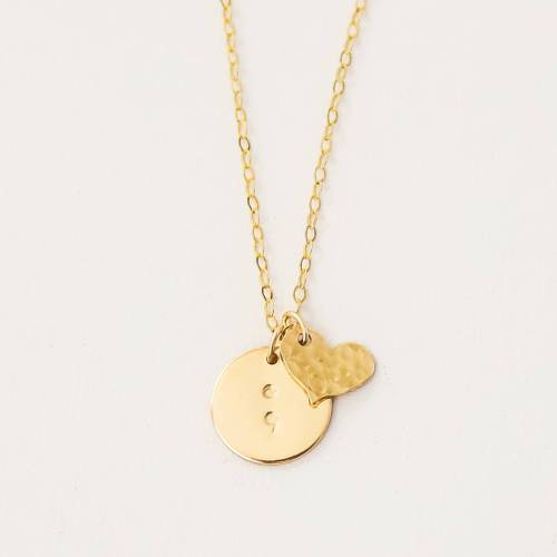 Self Love Disc and Heart Necklace