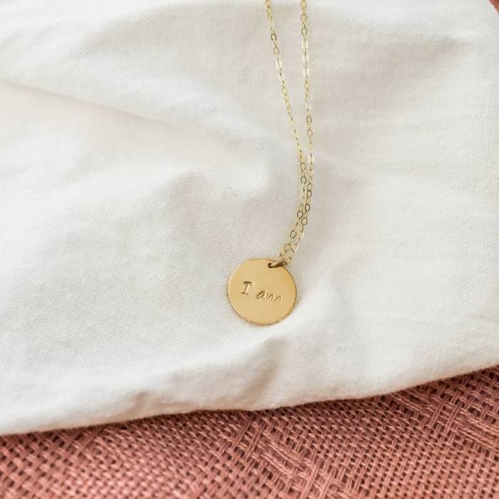 I am 16mm Disc Affirmation Necklace - Image 12