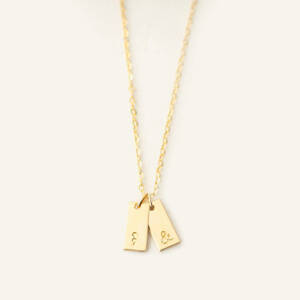 Dainty Ampersand and Semicolon Tiny Bars Necklace