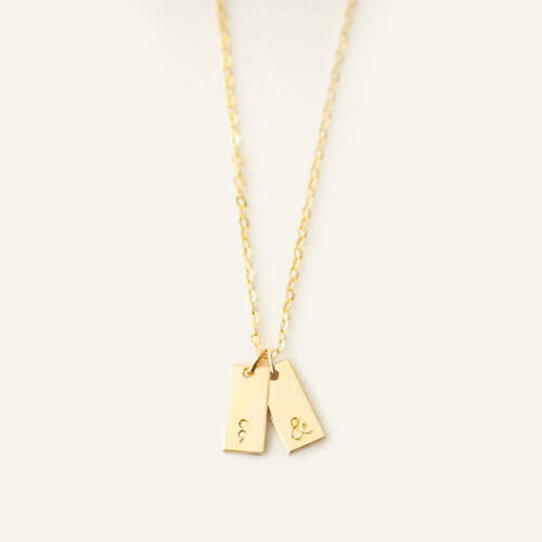 Dainty Ampersand and Semicolon Tiny Bars Necklace