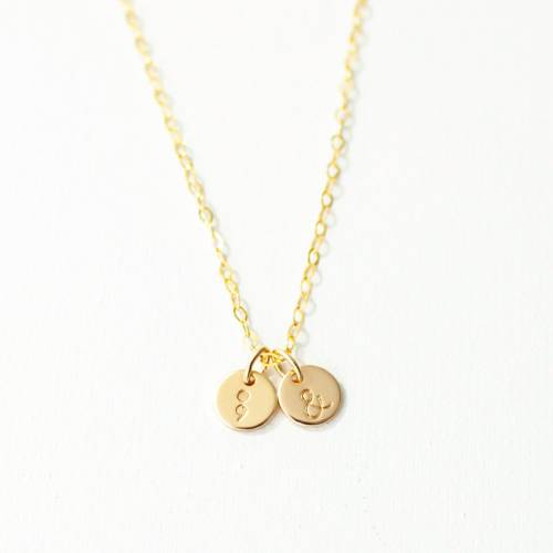 Semicolon and Ampersand Disc 6mm Necklace