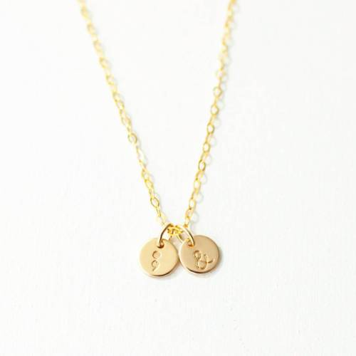 Semicolon and Ampersand Disc 6mm Necklace