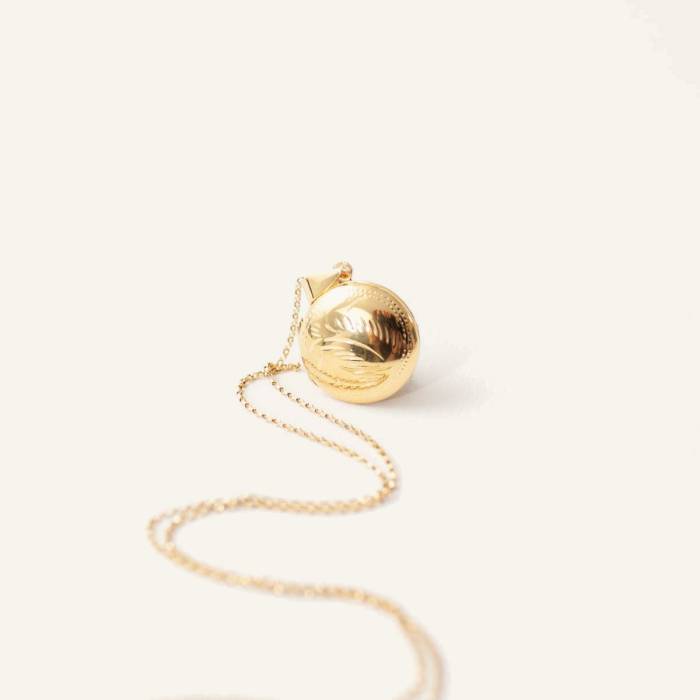 Little Etched Floral Gold Filled or Sterling Silver Locket