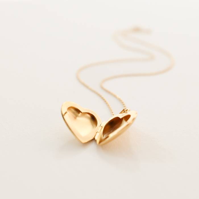 Big Simple Heart Locket Necklace on Paperclip Chain - Image 4