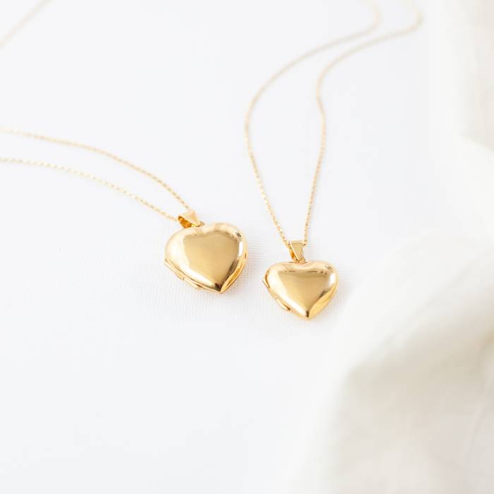 Big Simple Heart Locket Necklace - Image 4