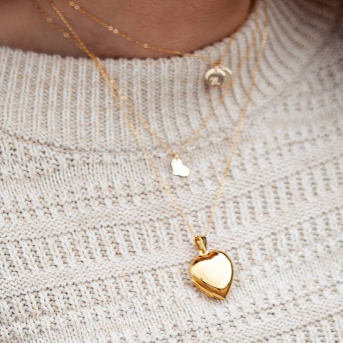 Big Simple Heart Locket Necklace - Image 3