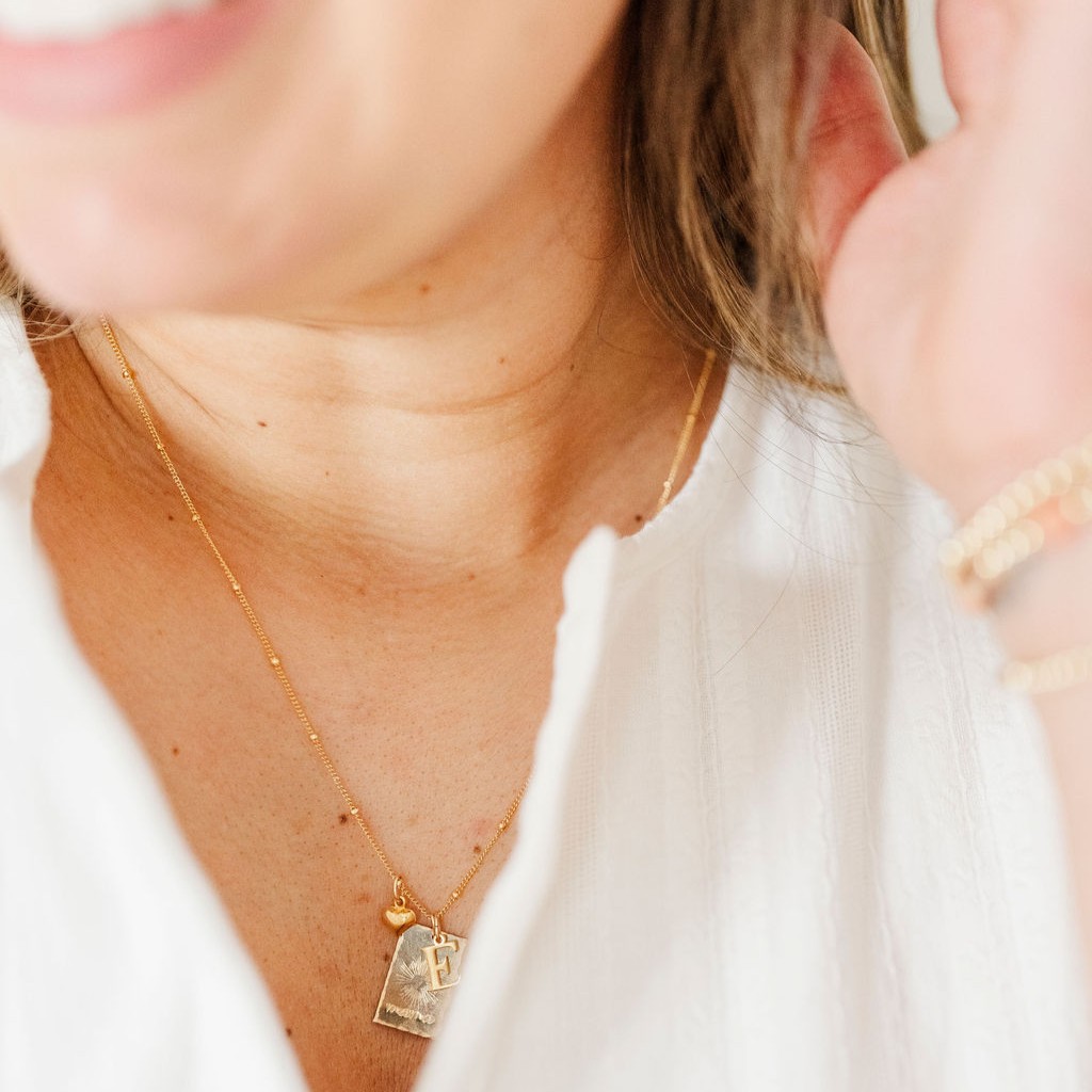 Sunburst 3/4" Rectangle Mama Necklace - Image 2