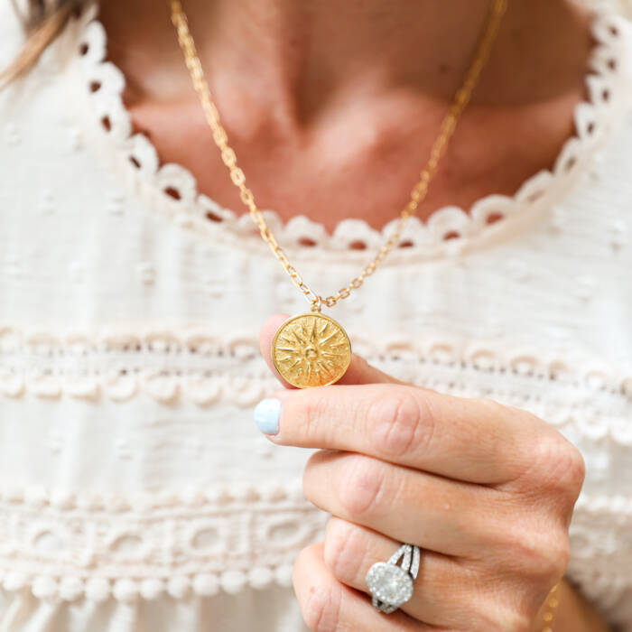 Sunburst Worry Necklace - Choose from Two Chains - Image 6