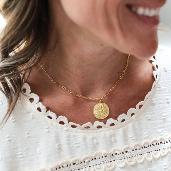 Sunburst Worry Necklace - Choose from Two Chains - Image 7