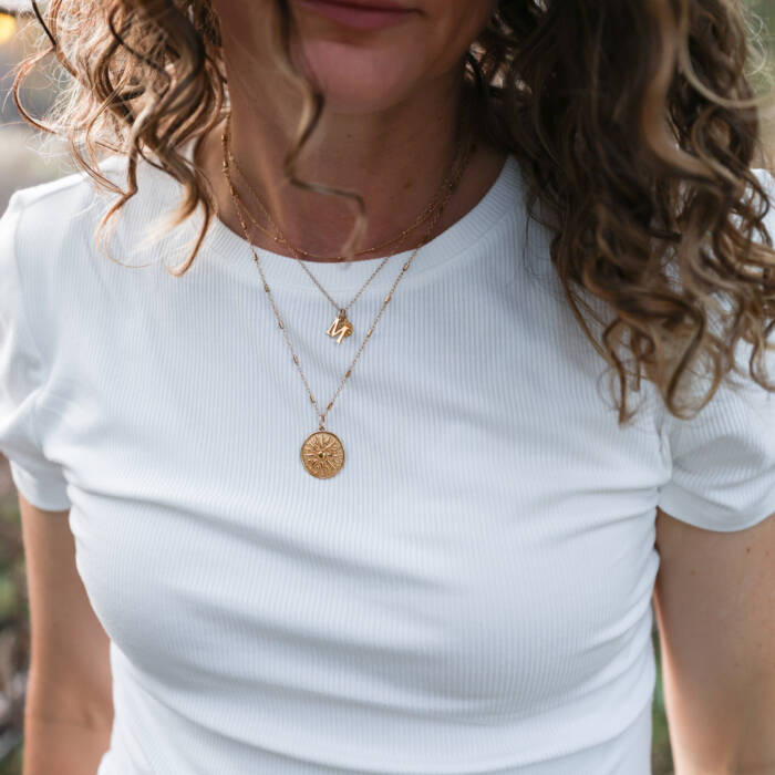 Sunburst Worry Necklace - Choose from Two Chains - Image 5