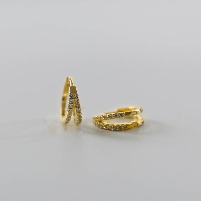 Double the Sparkle Hoop Earrings - Image 3