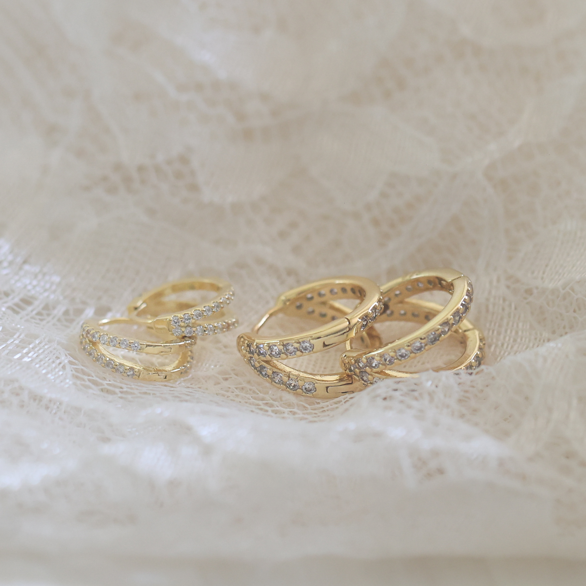 Double the Sparkle Hoop Earrings - Image 2