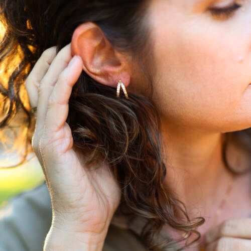 Double the Sparkle Hoop Earrings