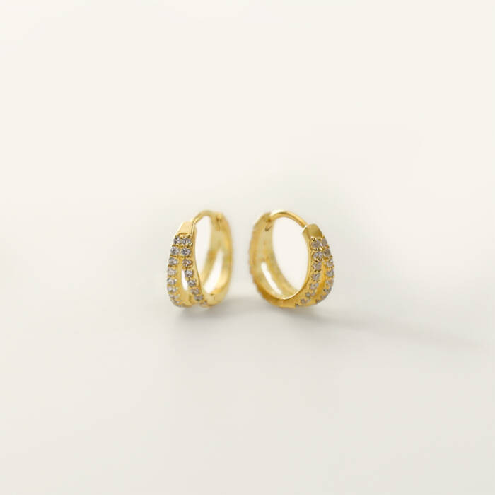 Double the Sparkle Hoop Earrings