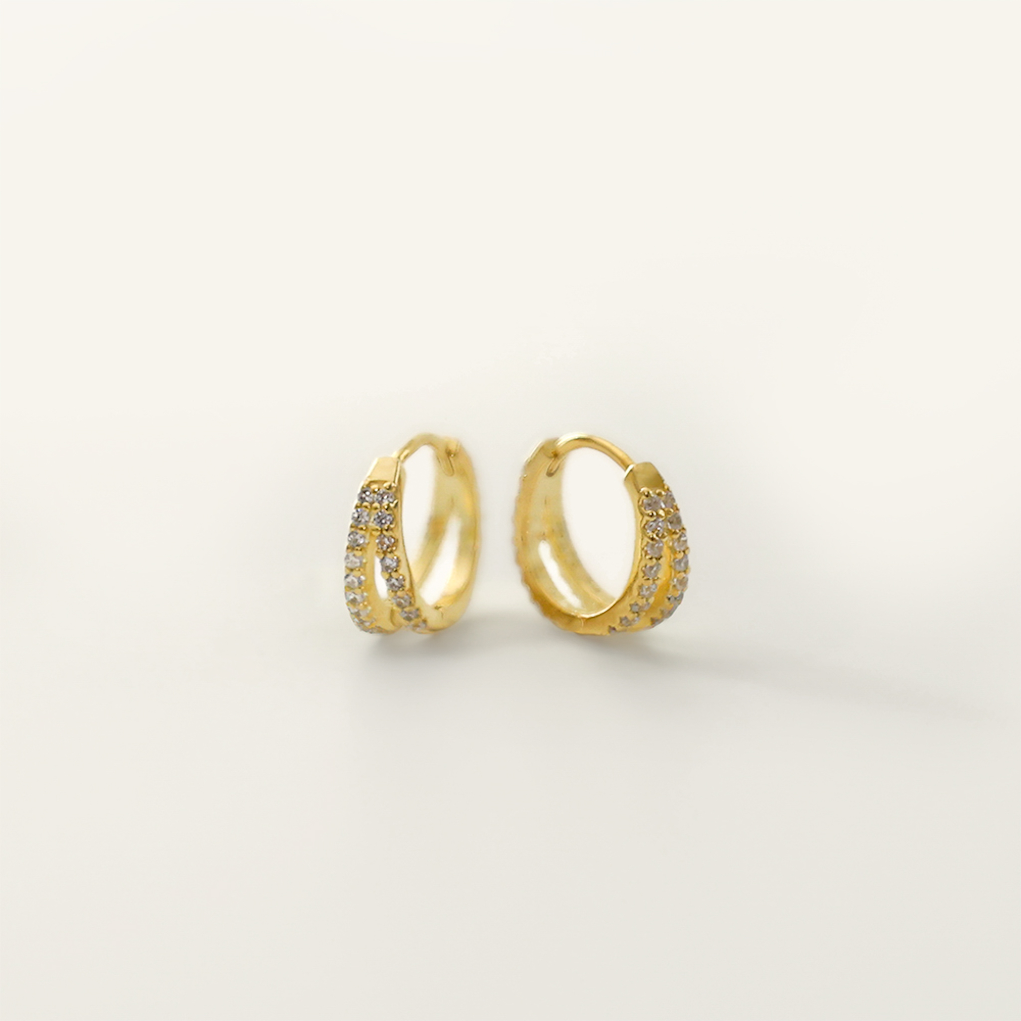 Double the Sparkle Hoop Earrings