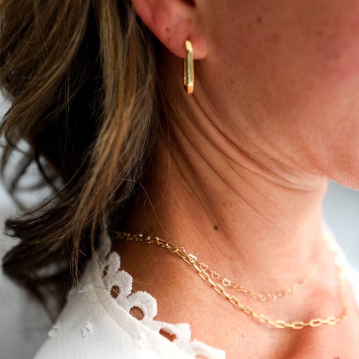 Modern Lines Hoop Earrings - Image 4