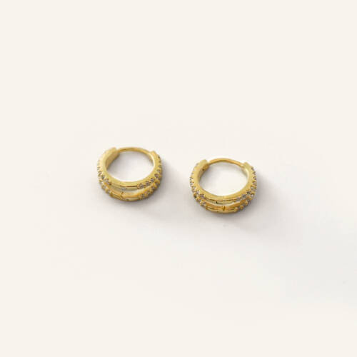 Tiny Double the Sparkle Hoops