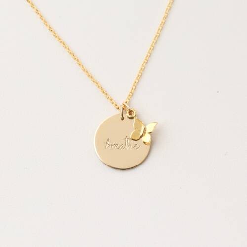 Breathe 5/8" Grounding Affirmation Necklace with YOUR Favorite Charm